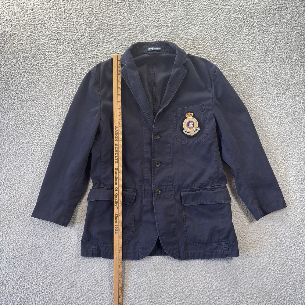 Vintage Polo Ralph Lauren Tropical Cruising‎ Club Blazer Mens 42R Navy Cotton - Picture 5 of 16